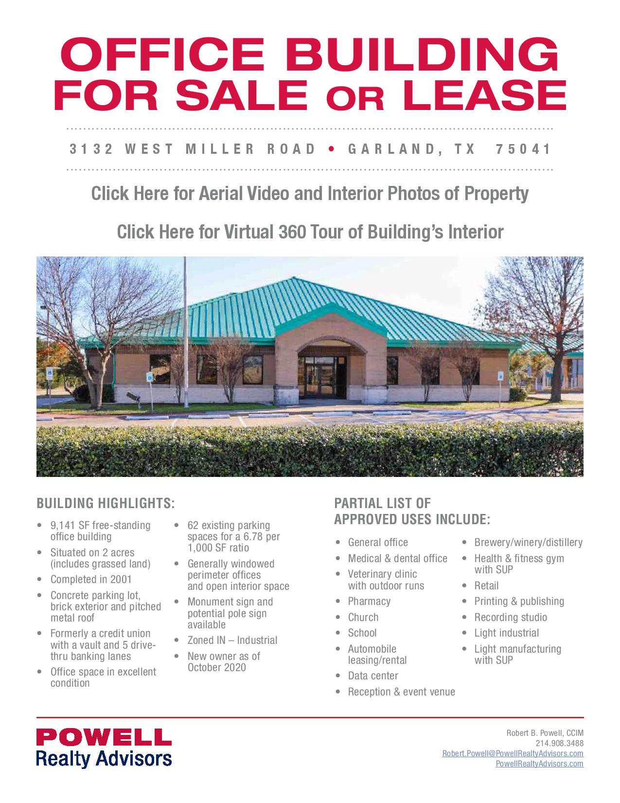 3132 W MIller Rd, Garland, TX Marketing Flyer